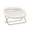 Emma and Oliver Janey Folding Double Saucer Chair with Steel Frame for Dorm, Living Room, or Bedroom